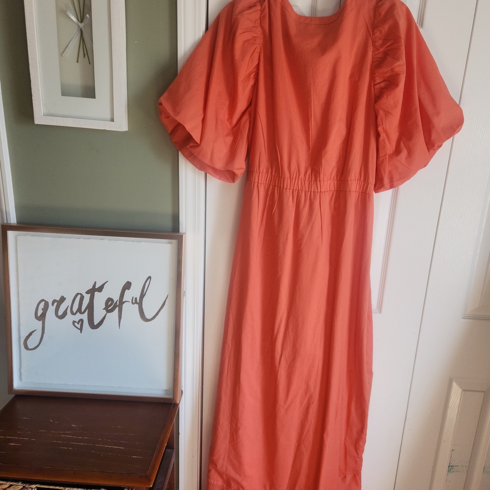 VENUS Asymmetrical Coral Dress - Picture 2 of 5